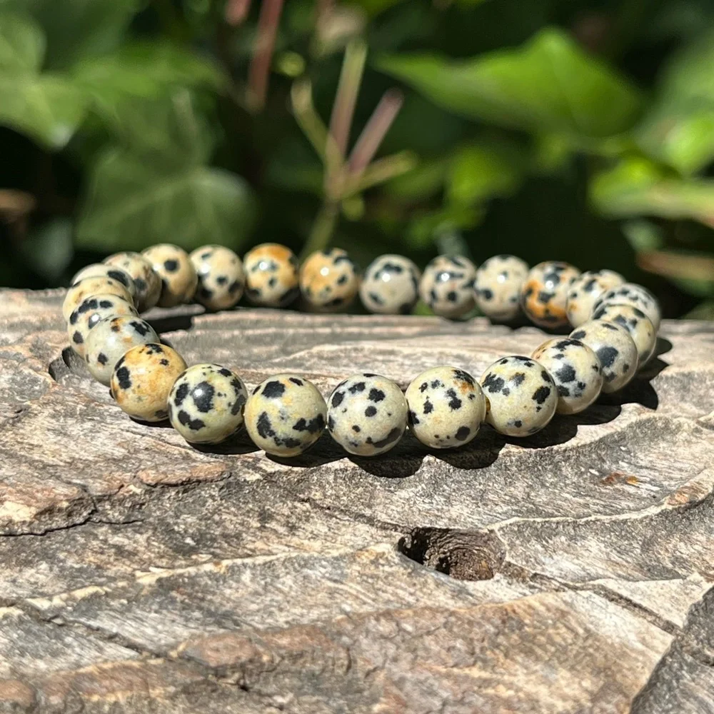 8mm stretchable Dalmatian bracelet‎